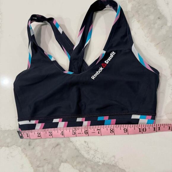 Reebok Reversible CrossFit Play-Dry Performance Sports Bra Womens Small Blue Gym - Picture 6 of 6